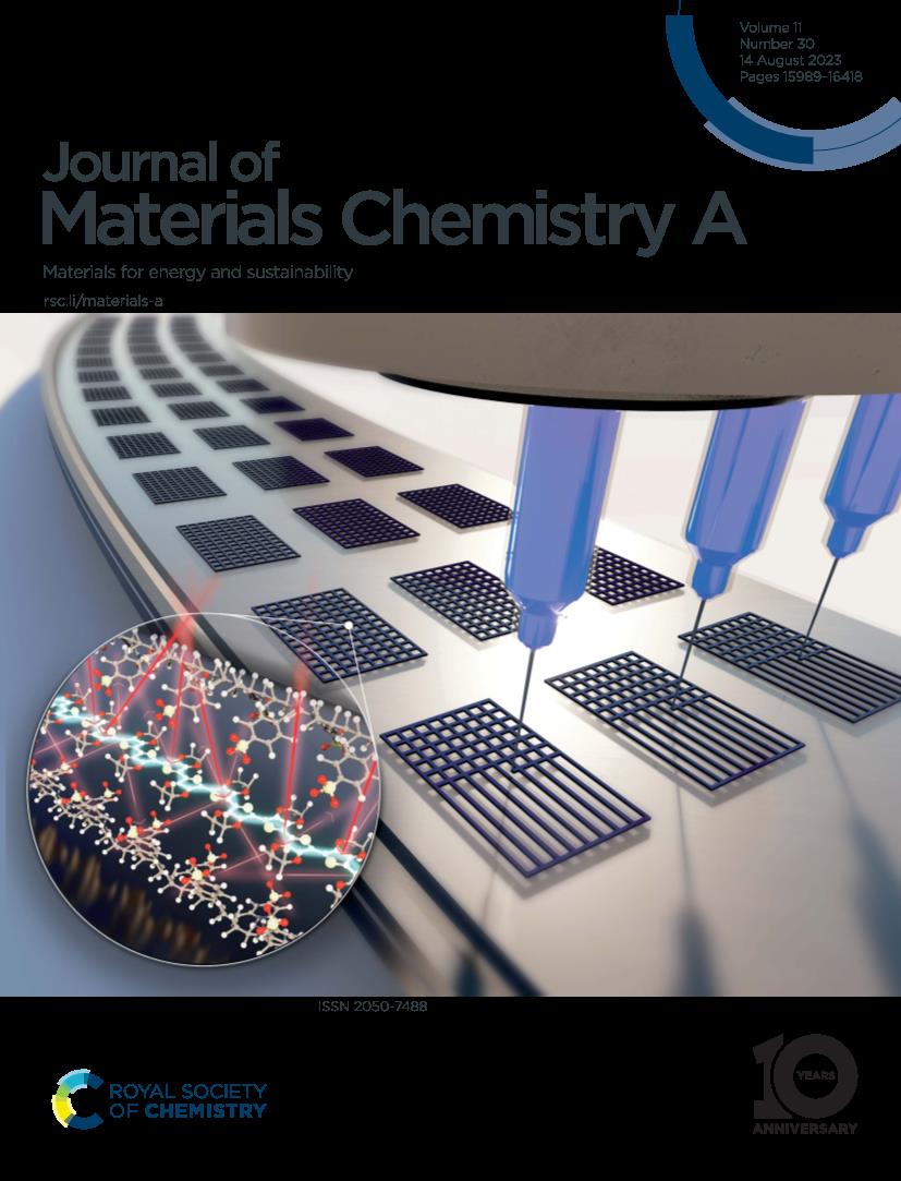 The cover of the August 14th 2023 edition of The journal of Materials Chemistry A