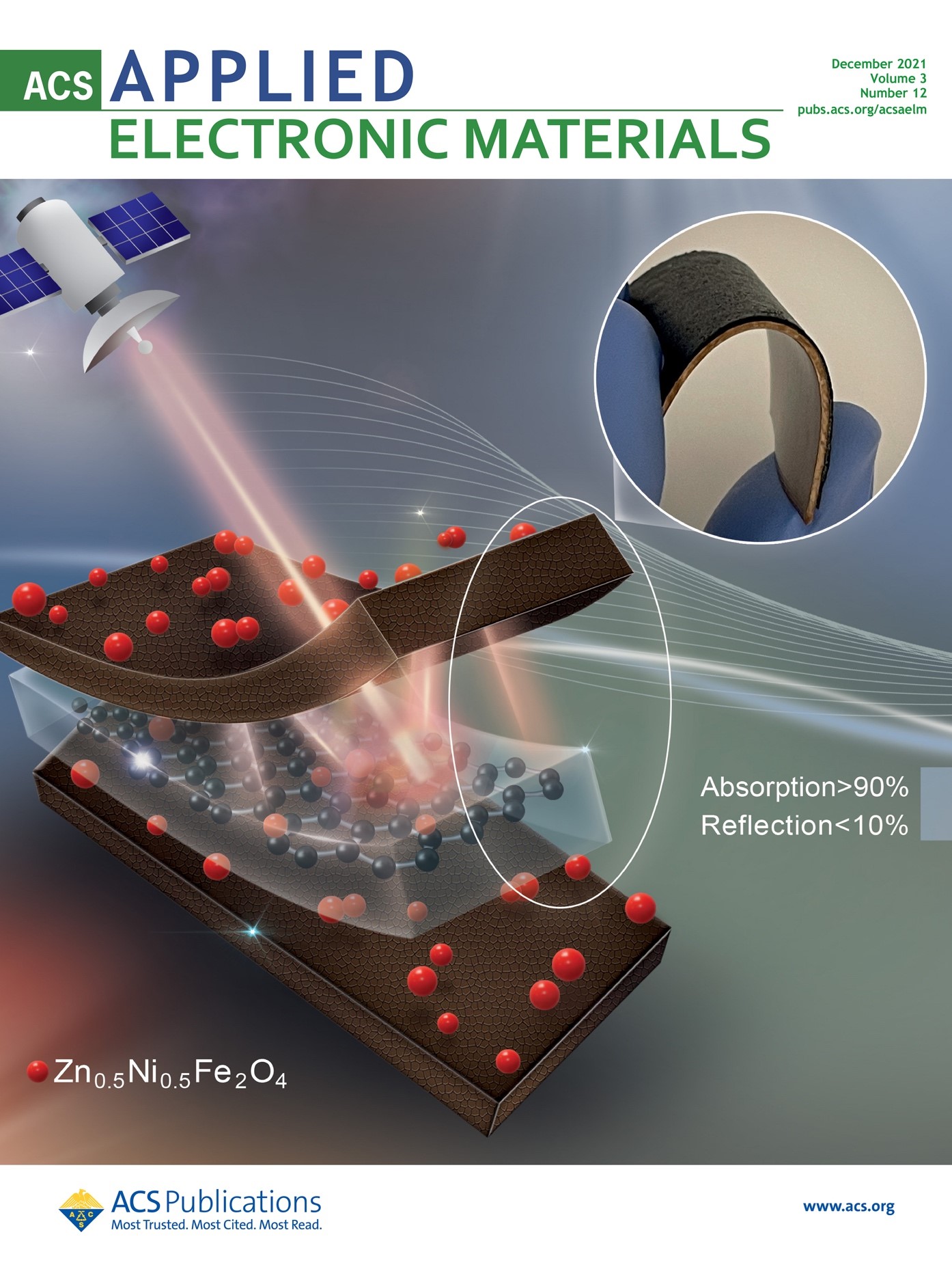 The cover of the December 2021 edition of Applied Electronic Materials